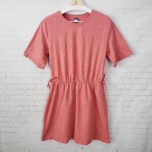 Old Navy Dress Size M Orange Side Ties Adjustable Waist Casual 100% Cotton Fall